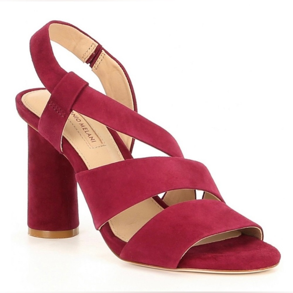 LAYREN SUEDE LEATHER SLINGBACK SANDALS ANTONIO MELANI Pink Purple Size 8